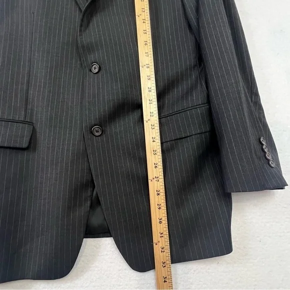 Ralph Lauren Mens Suit Jacket Sport Blazer Black Wool 44 L Golf